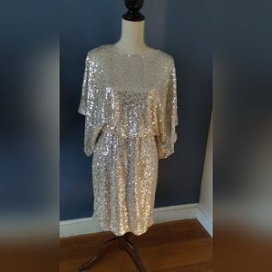FABULOUS DRESS!! - Jessica Howard Sequin Dress Size 6 - Gold